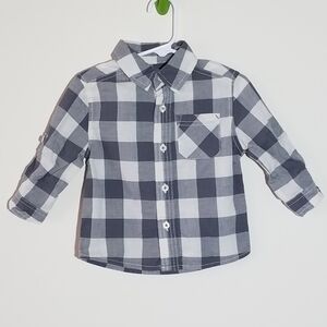 NWT Cherokee Button Down Checkered Shirt 12m